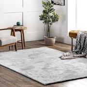 Wasbaar vloerkleed - Solid Zilver/Lichtgrijs - 120 X 170 CM