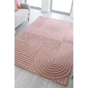 Zen vloerkleed - Japandi - Laagpolig - 100% Wol Modern - Roze - 120 X ...