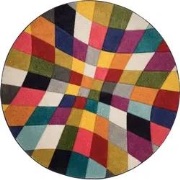 Rond Laagpolig vloerkleed - Rhumba Modern Spectro - Multi - 160 X 160 ...