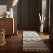 Loper - Medina Modern Jute - Laagpolig - Naturel / Grijs 60X230 Cm - 6...