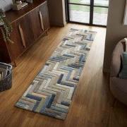 Loper - Russo Modern Laagpolig - 100% Wol - Geo - Naturel / Multi 60X2...