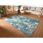 Binnen- En Buitenkleed - Tropical Leaves Blauw - 160 X 235 CM