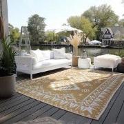 Elle Decoration - Binnen & Buitenkleed - Omkeerbaar - Gemini - Okergee...