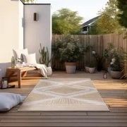 Elle Decoration - Binnen & Buitenkleed - Omkeerbaar - Rhombus - Okerge...