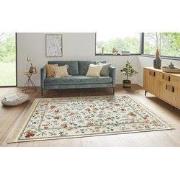 Klassiek Vintage vloerkleed - Laagpolig - Naveh - Franjes - Crème - 95...