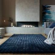 Hoogpolig Vloerkleed - Waffle - Navy Blauw - 180 x 290 cm