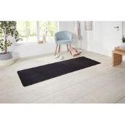 Loper Laagpolig Effen Uni Vloerkleed - Nasty - Zwart - 80x200 cm