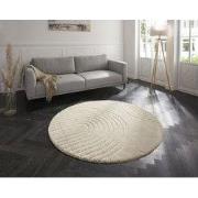 Rond Vloerkleed - Japandi Design - Creme 160cm Ø - 160cm rond Ø