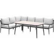 Garden Impressions Tineo lounge dining set 5-delig - donker grijs