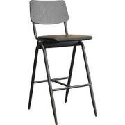 LABEL51 Barkruk Solid - Zwart - Hout - Hoog