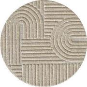 Rond Laagpolig vloerkleed Arte - Japandi Stijl - Beige - 120 cm ? rond