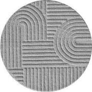 Rond Laagpolig vloerkleed Arte - Japandi Stijl - Zilver / Grijs - 120 ...