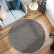 Rond Laagpolig vloerkleed - Gevlochten - Handgeweven Look - Grijs - 20...
