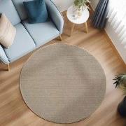 Rond Laagpolig vloerkleed - Gevlochten - Handgeweven Look - Beige - 16...