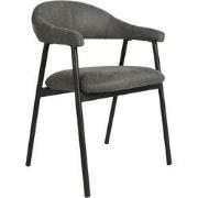 LABEL51 Eetkamerstoel Amaze - Antraciet - Micro Suede - Black Frame