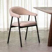 LABEL51 Eetkamerstoel Amaze - Naturel - Elite - Zwart Metalen Frame