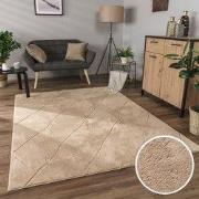 Laagpolig Modern Vloerkleed Utrilia - Beige - 160x220 cm