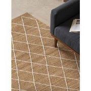 Laagpolig Vloerkleed Kunu Jute - Naturel / Goud / Wit - 160x230 cm