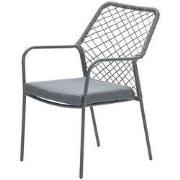 Dido dining fauteuil - carbon black - rope mosgroen - mystic grey