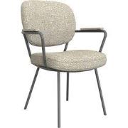 LABEL51 Eetkamerstoel Lausanne - Naturel - Royal Boucle - Zwart Metale...