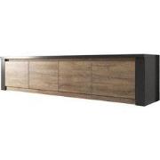 Meubella - TV-Meubel Monaco - Eiken - Grijs - 4 deuren - 170 cm