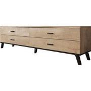 Meubella - TV-Meubel Jenny - Eiken - Zwart - 181 cm