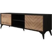 Meubella - TV-Meubel Dolores - Eiken - Zwart - 153 cm