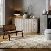 Laagpolig Vloerkleed Eric - Checkerboard - Beige / Naturel - 120x170 c...