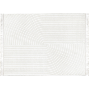 Vloerkleed rechthoekig crème met ingedrukte abstracte motieven - MALTA