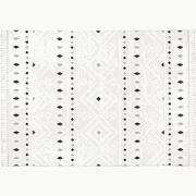 Vloerkleed rechthoekig crème met grijze geometrische motieven - MALTA