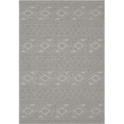 Vloerkleed rechthoekig met grijs ruitmotief - ASELYA