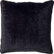 FINN - Kussenhoes 45x45 cm - velvet - effen kleur - Raven - zwart