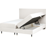 DAME - Boxspringbed - Off-white - 180 x 200 cm - Fluweel