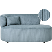 VANVEY - Chaise longue - Blauw - Linkszijdig - Corduroy