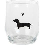 Clayre & Eef Waterglas 300 ml Transparant Glas Teckel