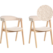 DAY - Eetkamerstoel set van 2 - Lichtbeige - Bouclé
