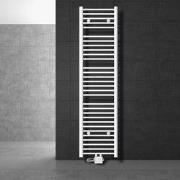 Badkamerradiator Sahara 400 x 1800 mm Wit gebogen + middenaansluiting