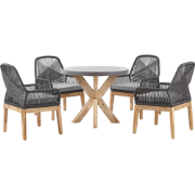 OLBIA  - Tuinset voor 4 Rond - Lichtgrijs - Vezelcement