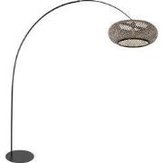 Anne Lighting - vloerlamp - Curve - naturel zwart - metaal - booglamp ...