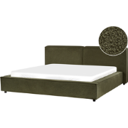 LINARDS - Bed - Donkergroen - 180 x 200 cm - Bouclé