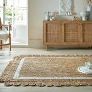 Grace vloerkleed - Jute - Laagpolig Modern - Naturel / Wit - 160 X 230...