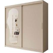 Meubella - Kledingkast Ulysses - Beige - 200 cm - Met spiegel