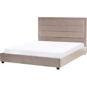 ROUEN - Tweepersoonsbed - Taupe - 160 x 200 cm - Fluweel