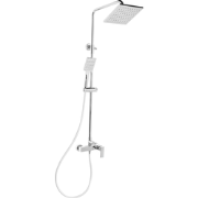 CATAGENA - Douchemengkraan set met regendouche - Zilver - Messing