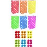 Decopatent® 24 STUKS Traktatie Uitdeel papieren zakjes - Inclusief Sti...