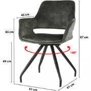 Livingfurn Capp Olive Velvet - set van 2