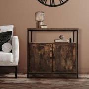 Ladekast met twee deuren 80x80,5x50,5 cm bruin eiken MDF ML design