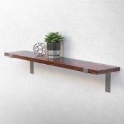 Wandhouder Plankhouder set van 2 200 x 145 mm grijs staal ML design