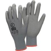 Werkhandschoenen 4 Paar met PU coating Grijs Maat S