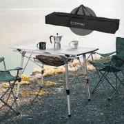 Campingtafel opvouwbaar 90x51,5 cm zilver aluminium ML-Design